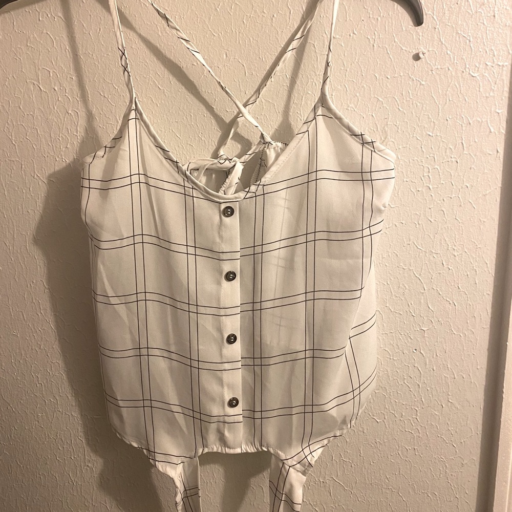 beautiful white top with stripes